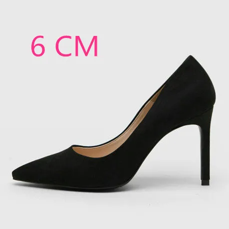 Black-6CM Heel Женские туфли-лодочки туфли на высоком каблуке женские пикантные вечерние туфли на шпильке 10 см с острым носком офисные женские свадебные туфли на высоком каблуке размера плюс - Цвет: Black-6CM Heel