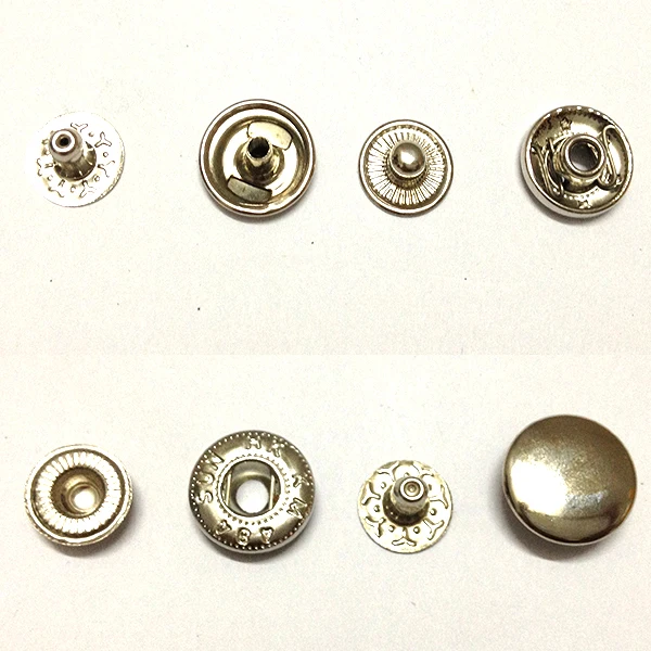 15mm Snap Button in 4 pcs, Metal Plated Button, Pack of 500 Sets