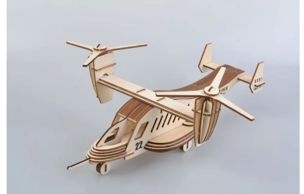 Модель боевого вертолета детские игрушки лазерная резка 3D головоломка