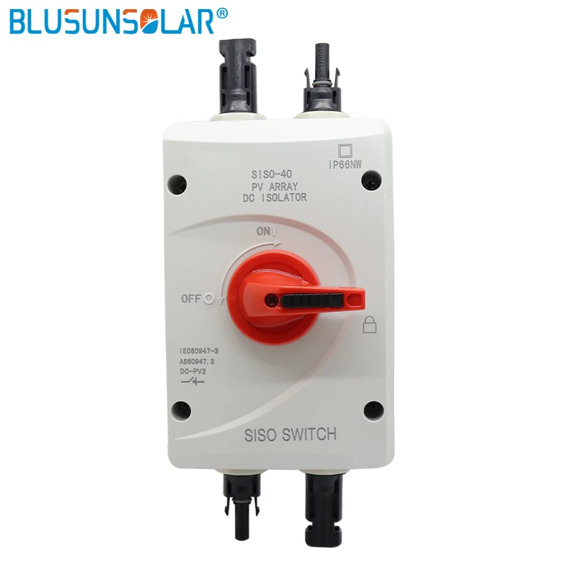 

Высокая производительность 4 полюса 1200V DC 32Amp Солнечный Электрический DC Sw'ti'ch переключатель изолятор с 2 парами солнечных разъемов