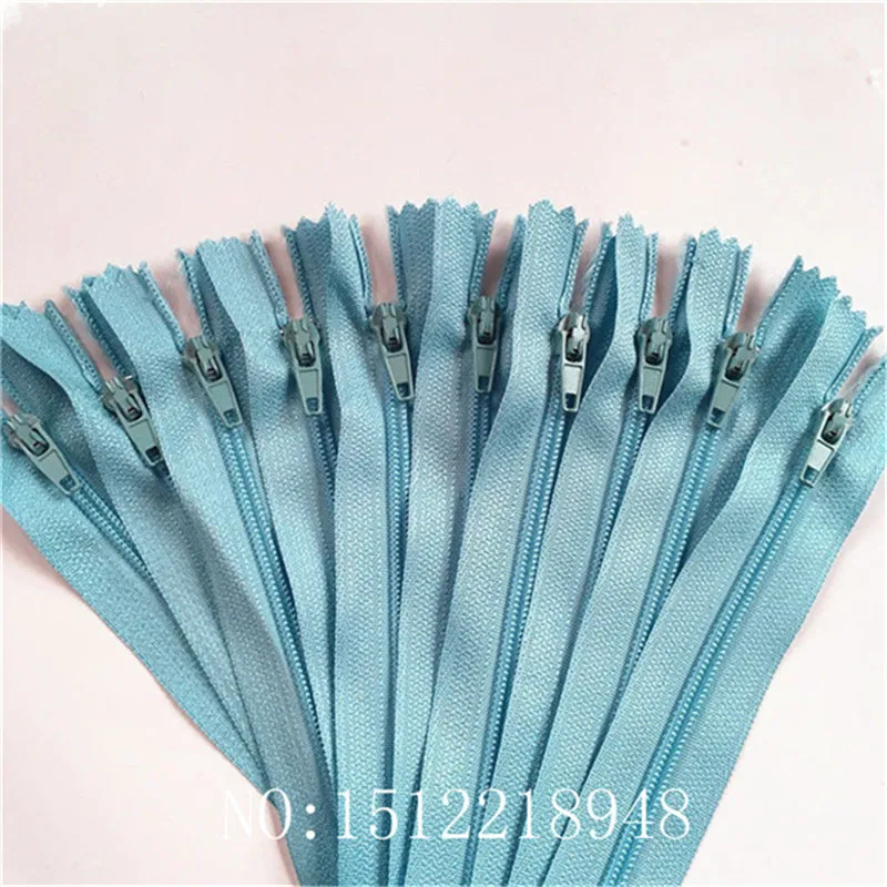 light blue 10-100 шт 3# закрытый конец нейлоновые катушки молнии портной Швейное Ремесло(22 дюйма) 55 см Crafter's& FGDQRS(20/цвет U PICK - Цвет: light blue