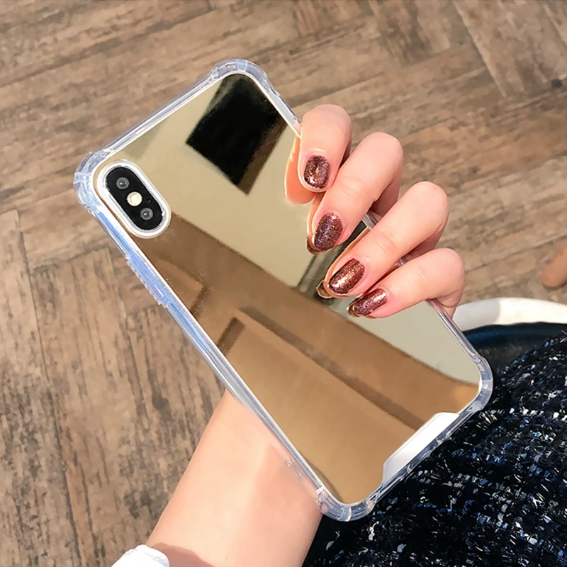 WMZSUCC Мода акриловые зеркало ТПУ воздуха сумка обод телефона чехол для iPhone X 8 7
