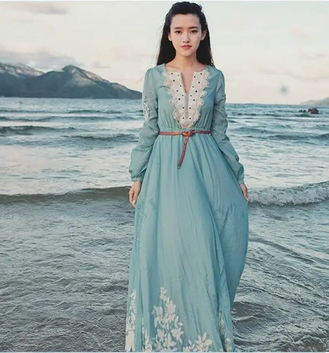 Платье женское винтажное длинное с принтом | Женская одежда