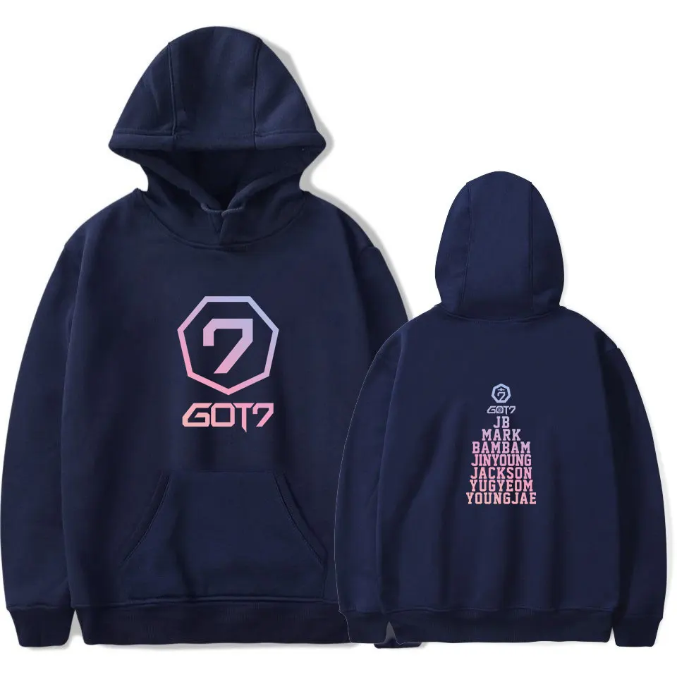 GOT7 Толстовки Новое поступление пуловер с буквенным принтом толстовки длинными