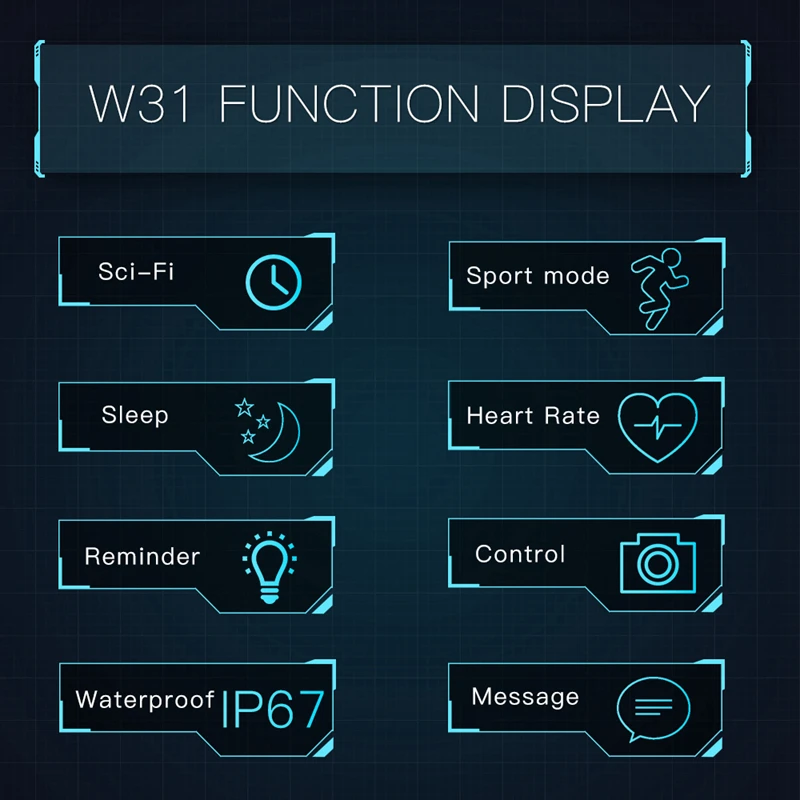 W31 Смарт часы Для мужчин Ip68 водонепроницаемый трекер физической активности Bluetooth