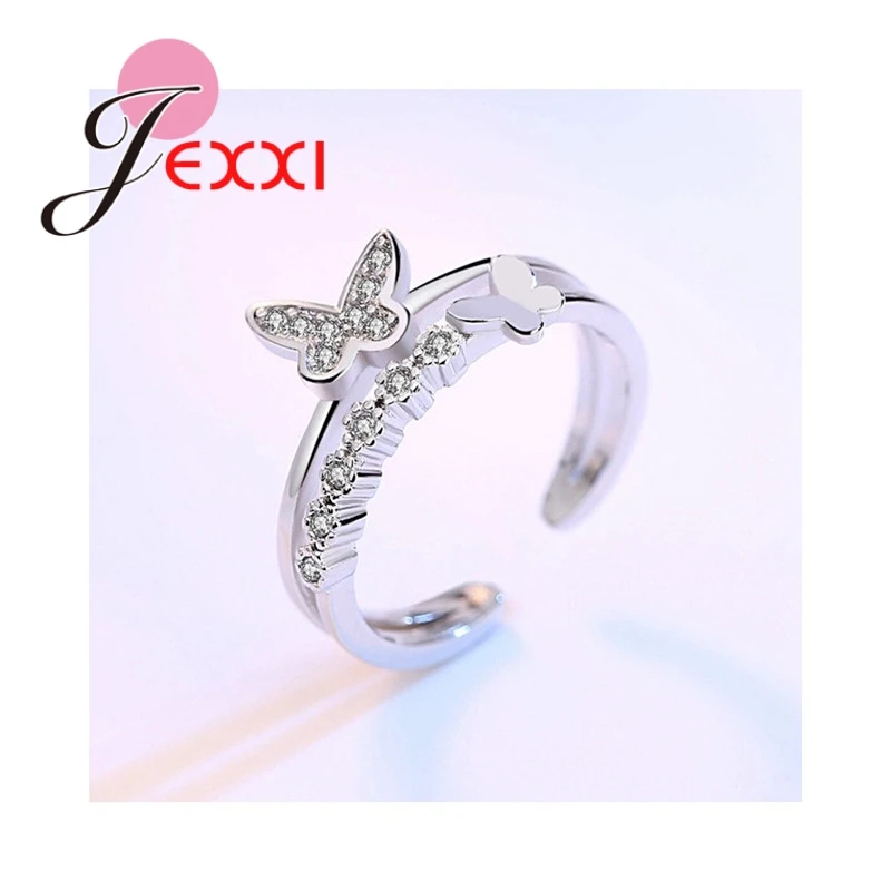 Женское Открытое кольцо с бабочкой из серебра 925 пробы | Украшения и аксессуары