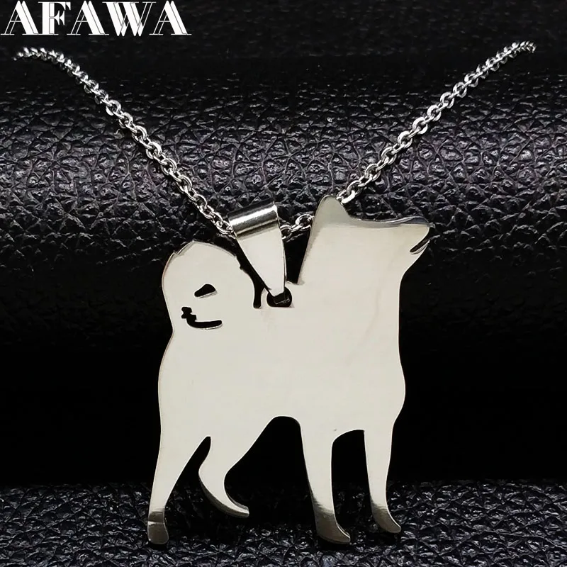 2023 Akita ожерелье из нержавеющей стали для женщин Серебряный цвет эффектные