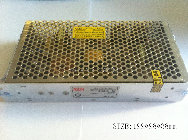 Вход 100-240VAC выход 24VDC 5A 100W Регулируемый импульсный источник питания