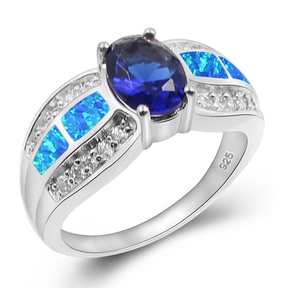 65% скидка 925 Стерлинговое Серебро Цвет Синий Австралийский опал hotSapphire женские