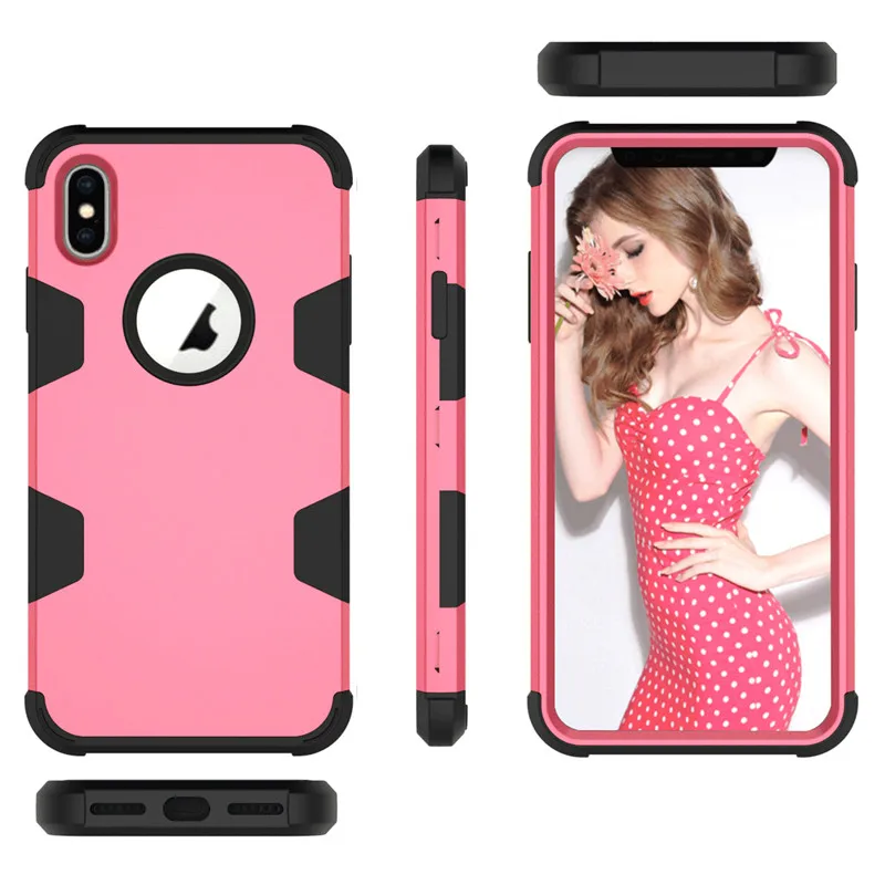 For iPhone 6 7 8 Plus X XR XS MAX Case Fashion Glitter Shockproof Hybrid Armor Cover Silicone TPU Mobile Phone Protective Shell | Мобильные