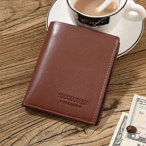 Маленький мужской кошелек 2016 Новые короткие кожаные мужские кошельки Женский из