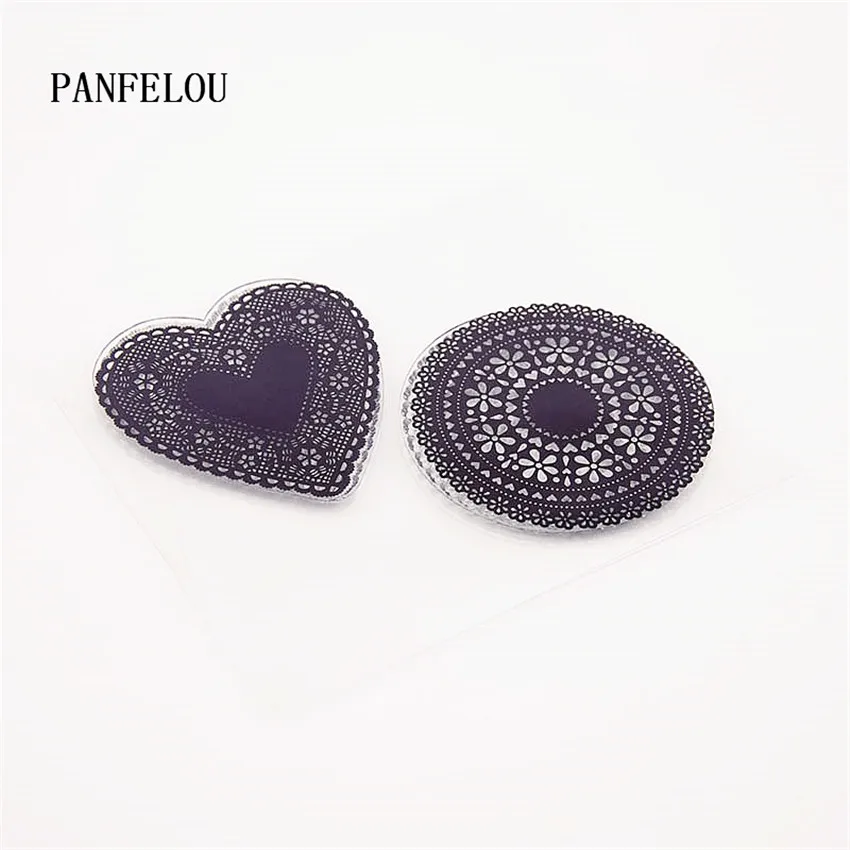 Кружевной прозрачный силиконовый штамп в форме сердца PANFELOU печать DIY скрапбукинг