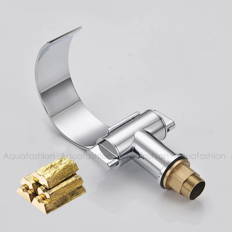 New Arrival Waterfall Faucet Cold and Hot Water Bathroom Curved Lavatory Faucets | Обустройство дома
