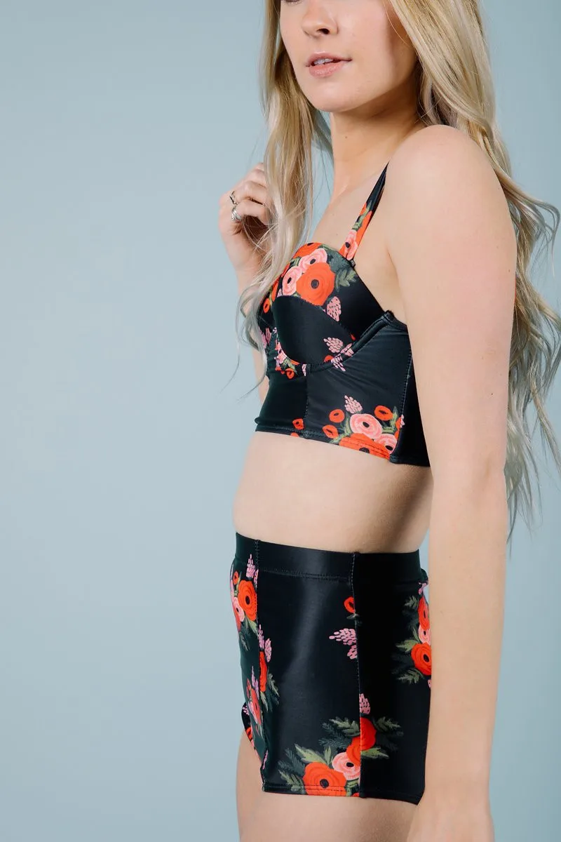 KatePoppy Sport Badpak бикини с высокой талией винтажный цветочный купальный костюм Мягкий