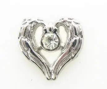 

20PCS/lot Crystal Heart DIY Alloy Floating Locket Charms Fit For Glass Living Memory Lockets Fashion Jewelrys