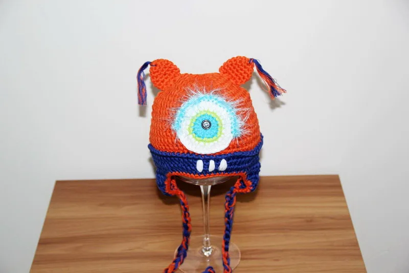 free shipping 100% cotton New Handmade Cyclops BuBu Baby Knit Crochet Hat baby hat photo props Gift | Детская одежда и обувь