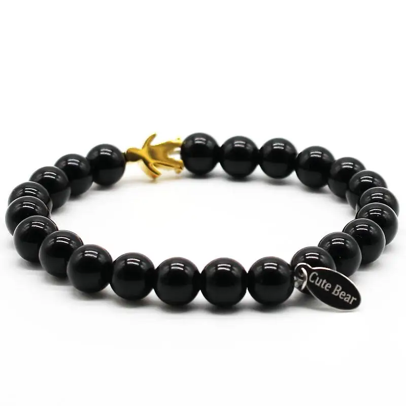 Милый браслет из нержавеющей стали с шармами для маленьких мальчиков бусины