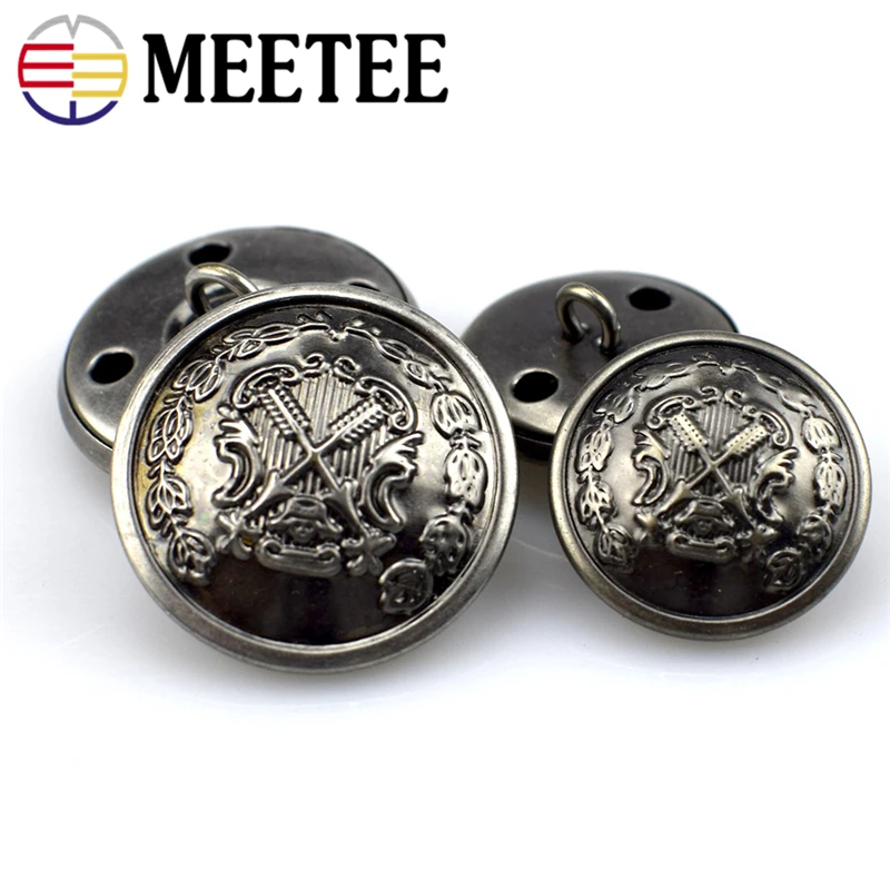 20 шт. Meetee металлические декоративные пуговицы медный пистолет черное кожаное пальто Пуговицы Пряжка DIY швейная одежда аксессуары B3-14