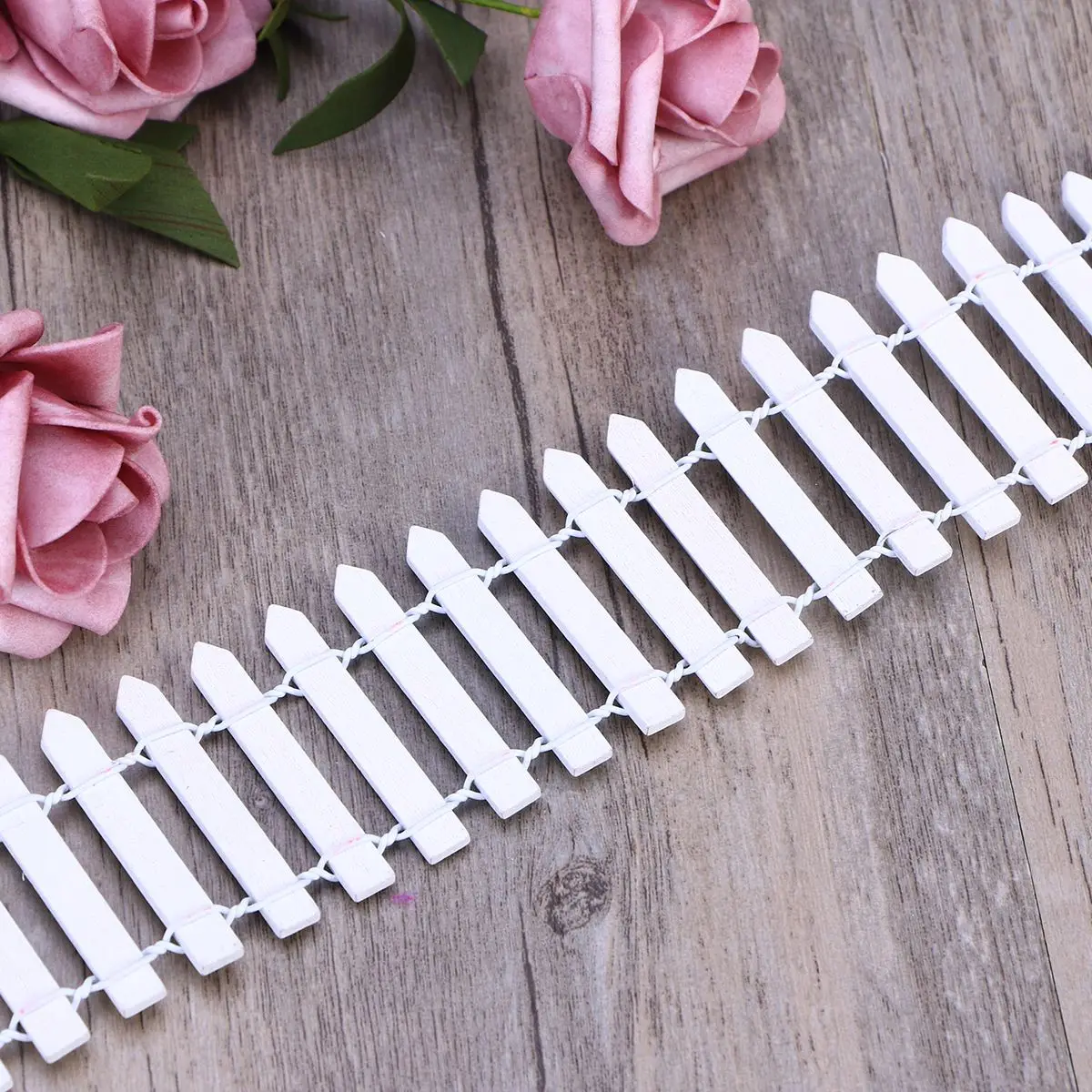 WINOMO 100 см x 5 см мини небольшой деревянный забор DIY кукольный домик Фея Сад Микро растительный горшок Декор бонсай Террариум орнамент Миниатюрный