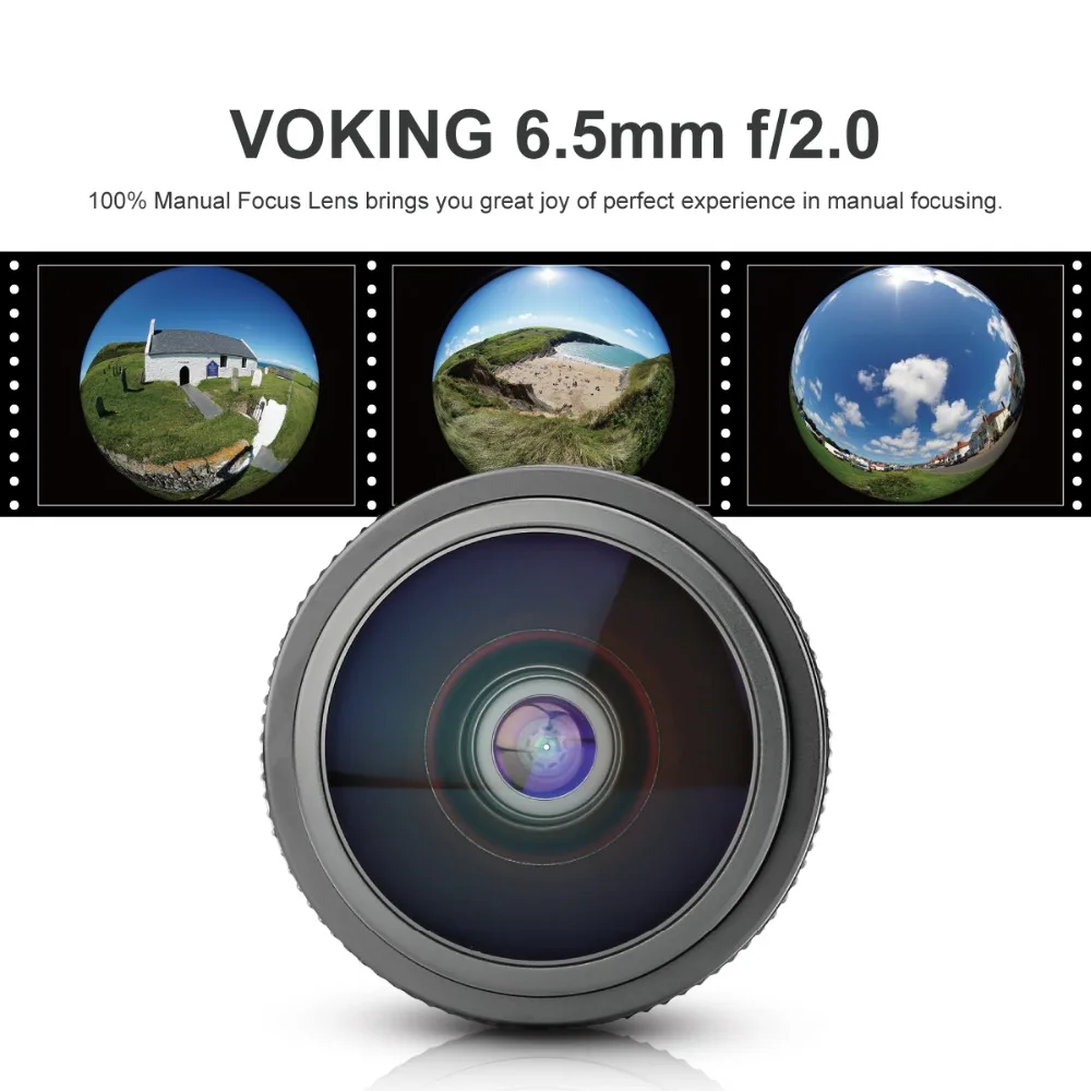 VOKING VK 6 5mm f/2 0 круговой объектив рыбий глаз для ЖК дисплея с подсветкой Fujifilm X Mount