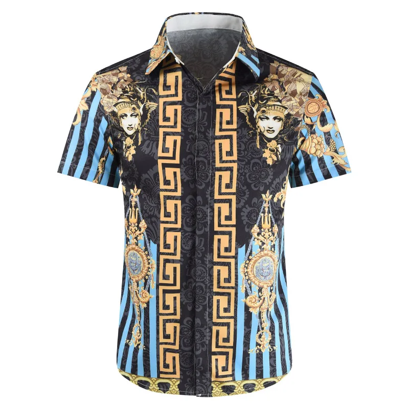 2019 Hot Sell Print Men Shirts Camisa Social Masculina Modern Hawaii Shirt Casual Chemise Homme Manche Courte Camisas Havaiana | Мужская