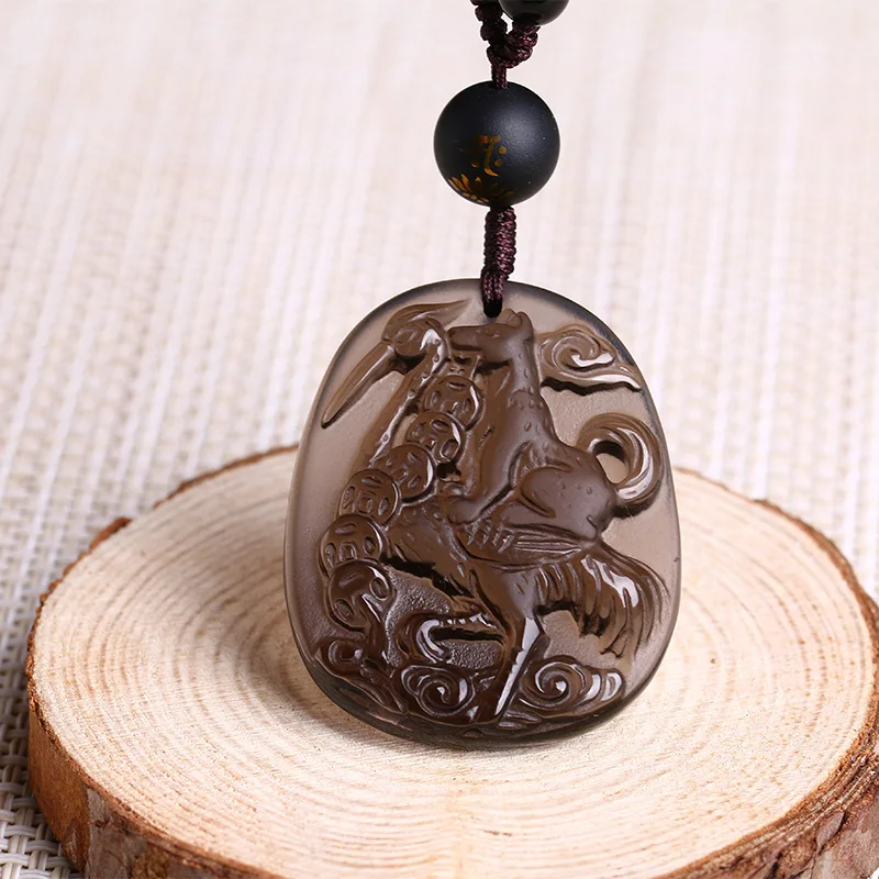 God dog crane obsidian подвеска лошадь в 2017 счастливый талисман|horse pendant|horse doghorse mascot |