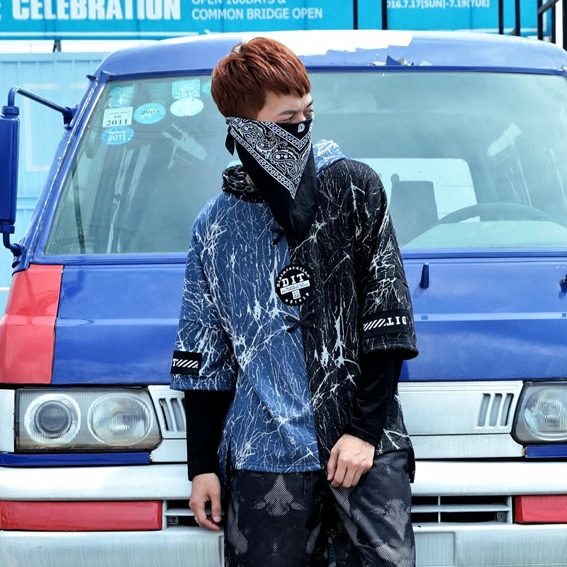 2017 новая мужская одежда модная индивидуальная Лоскутная свободная подвесная