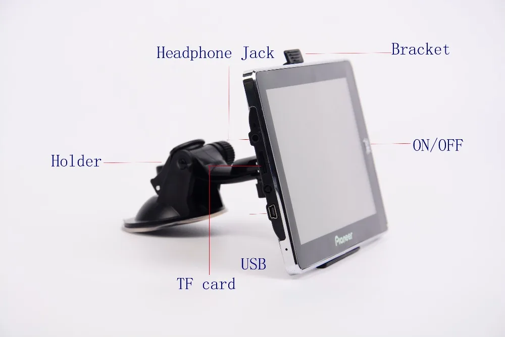 7-дюймовый грузовик GPS навигация MTK 800MHz RAM 256M ROM 8G HD 800*480 bluetooth avin навигационная