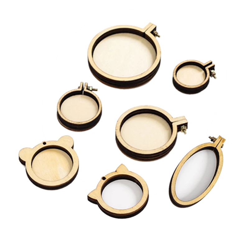 7 шт./компл. мини кольцо вышивка круг круглые деревянные обручи сделай сам