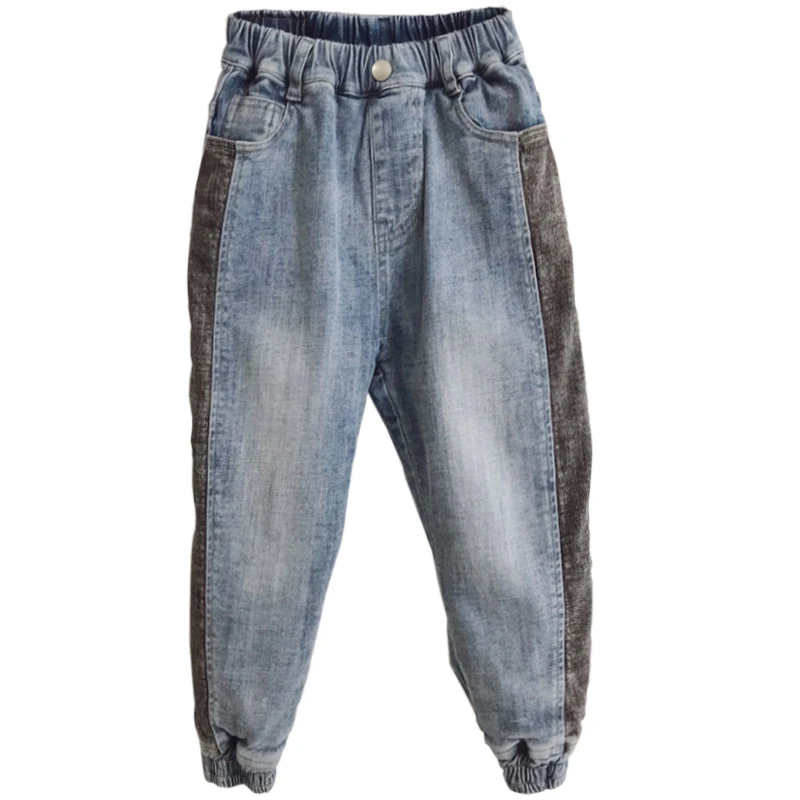 

Boys child jeans trousers spring and autumn summer light color thin child trousers male child casual jeans for: 3-12 years old