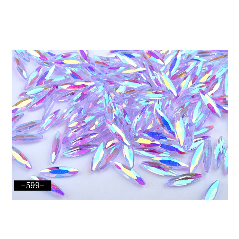 

MIOBLET 10pcs Shiny Crystal AB Colorful Shaped Nail Rhinestones 3D Glitters Glass Rhinestone Manicure DIY Nails Art Decorations