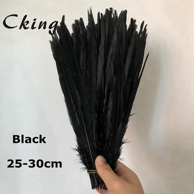 black CKing 100 шт Черный Цвет Окрашенные женские хвостовые перья охотничьего фазана перо 25 до 30 см 10 до 12 дюймов длинный Алмазный фазан перья фазана - Цвет: black
