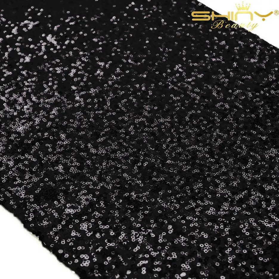 Black Color 12x108in скатерть с блестками, белая настольная дорожка, блестящая скатерть с блестками, постельное белье для свадебного украшения стола 30x275cm-a - Цвет: Black Color