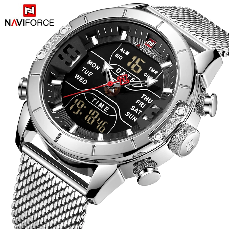 Часы NAVIFORCE мужские армейские спортивные светодиодный кварцевые