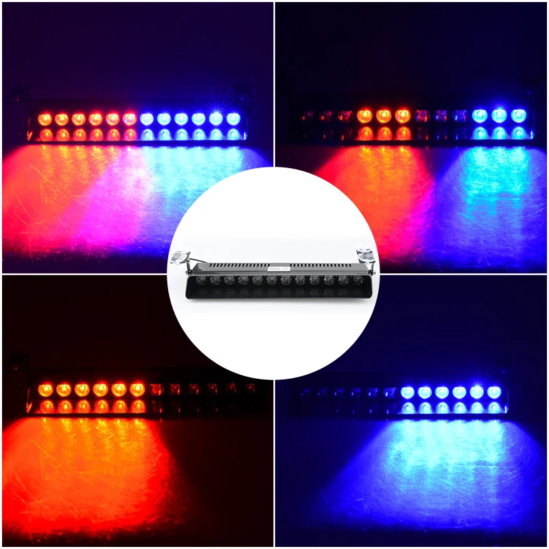 12 Led красный/синий аварийный Предупреждение ющий автомобильный светильник для