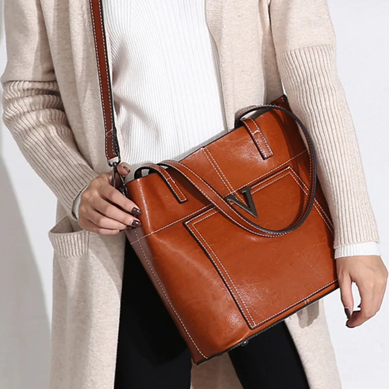 Luxury Brand Designer Women Leather Handbags 2019 Fashion Genuine Bag Solid Vintage Messenger Bags Black | Багаж и сумки