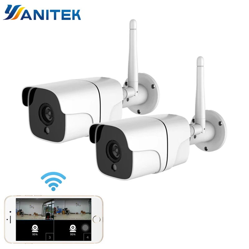 2CH camera kit Беспроводная система видеонаблюдения, ip-камера 1080 P, Wifi, sd-карта, наружная 4-канальная аудио система видеонаблюдения, комплект для видеонаблюдения - Цвет: 2CH camera kit