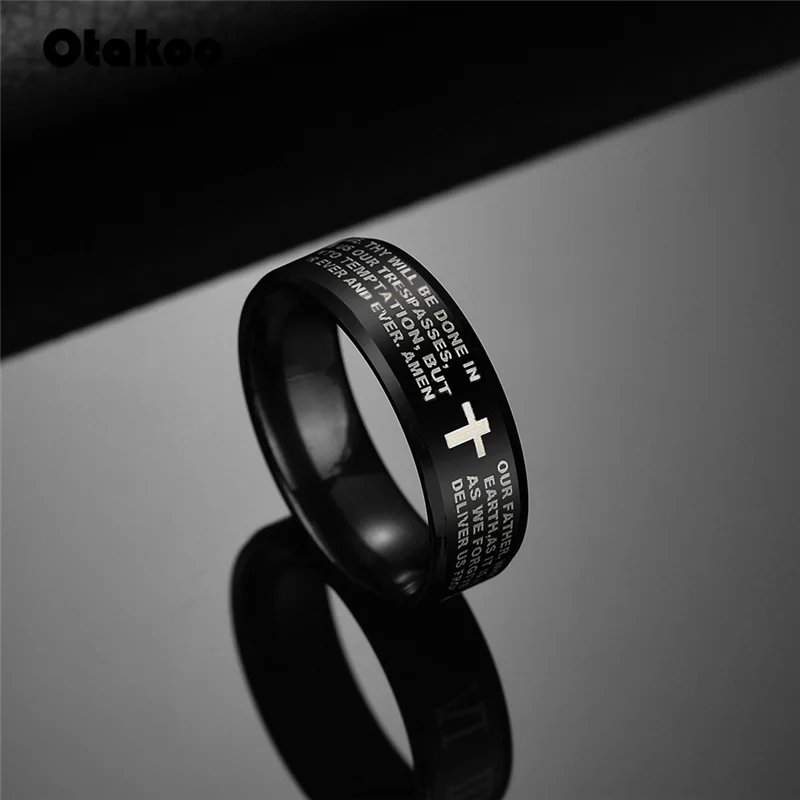Модное кольцо Otakoo с надписью и текстом из Библии Иисусом для мужчин женщин