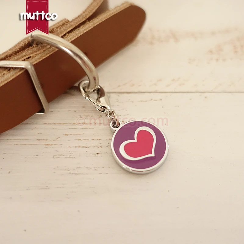 100pcs/lot 20mm cute heart shape print 2colour dog tag id tags for pets metal round name collar blank engrave charm | Дом и сад