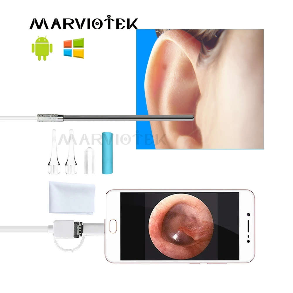 3 в 1 USB эндоскоп для чистки ушей 720P|Камеры видеонаблюдения| |