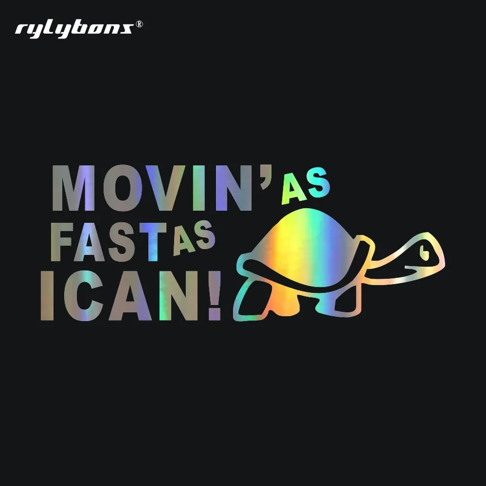 Rylybons Tortoise Running Car Stickers Styling Decoration Door Body Window Bumper Vinyl Stikers Funny Sticker | Автомобили и
