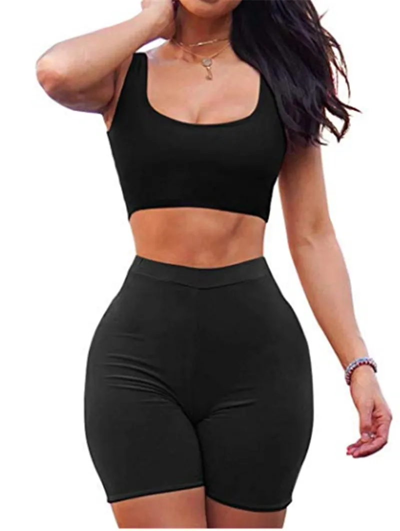 Модный женский комплект из 2 предметов короткий топ без рукавов и шорты