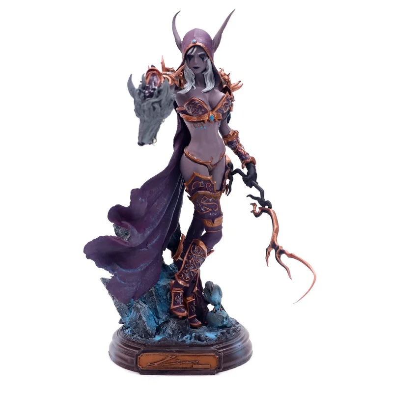 20CM NO BOX Новинка, коллекционные игрушки Sylvanas Windrunner, стрельба из лука, королева, ПВХ, аниме, фигурка, модель с базой для детей, подарок на день рождения - Цвет: 20CM NO BOX