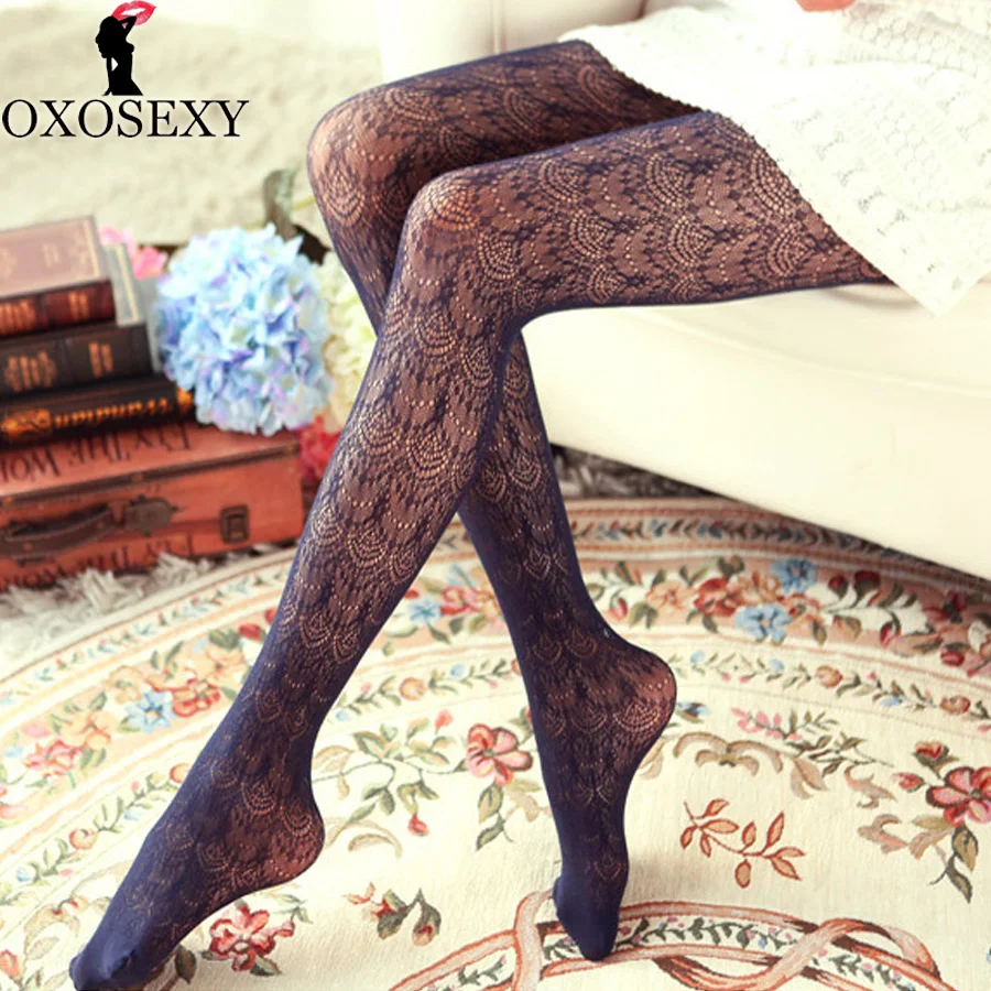 Осенние кружевные колготки принцессы в стиле ретро женские чулки тонкие