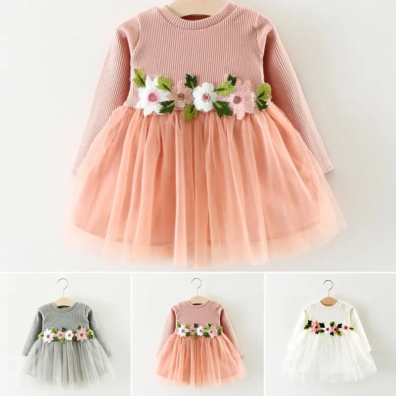 1PC Pretty Kids Baby Girls Princess Flower Dress Toddler Party Prom Tulle Lace Tutu Dresses Clothes | Детская одежда и обувь