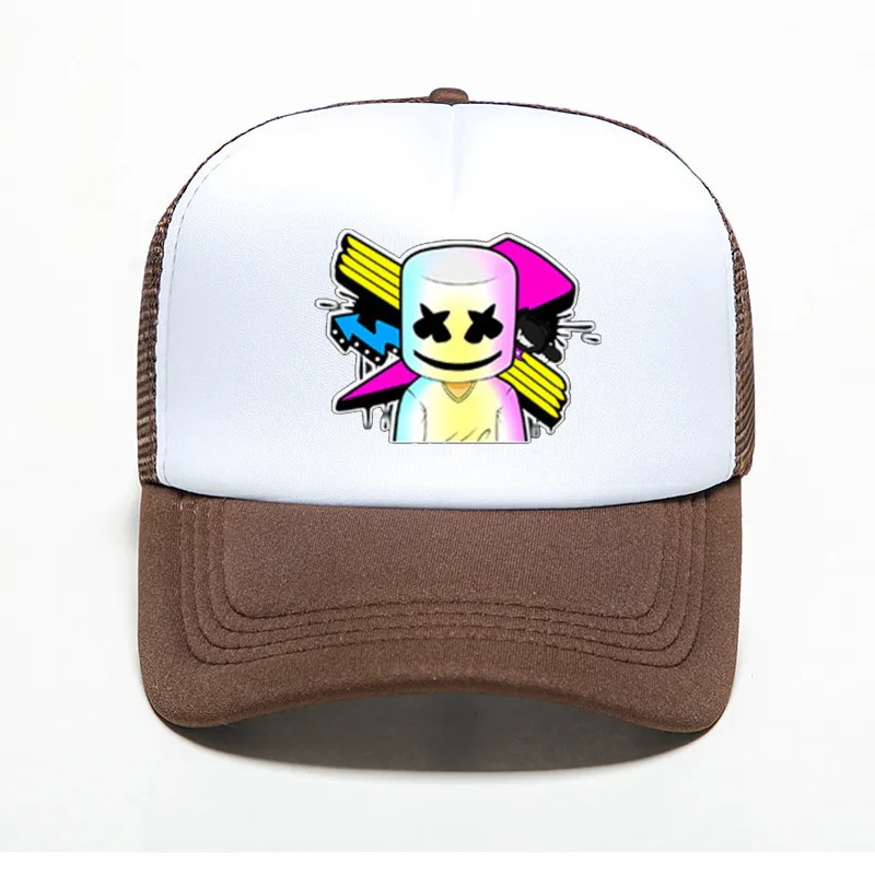Color 12 Мода Красочные Marshmello бейсбольная кепка с принтом Для женщин Для мужчин панк Кепка в стиле хип-хоп летние дышащие Регулируемый ошейник для собак Кепки дропшиппинг - Цвет: Color 12
