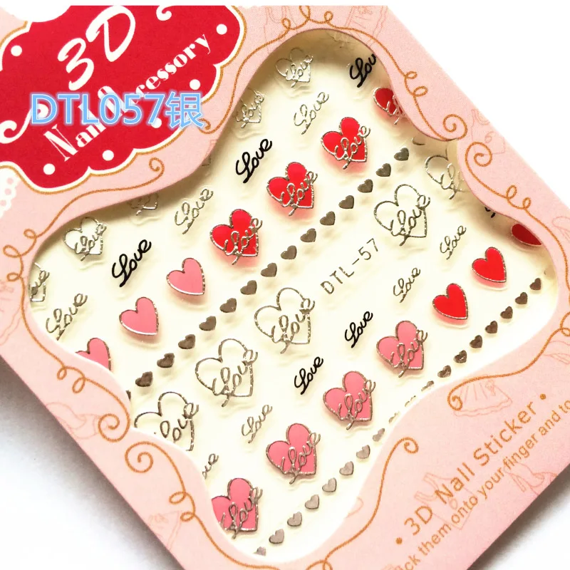 MYBORMULA, 3 листа, золото, серебро, стикеры 3D на ногти Nail Art, снежинка, звезда, сердце, фирменный логотип, украшение для ногтей, Мультяшные клейкие наклейки 49-60