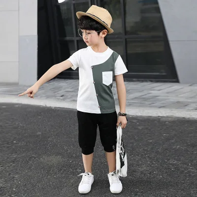 HITOMAGIC/детская одежда летние комплекты для мальчиков шорты со штанами из хлопка
