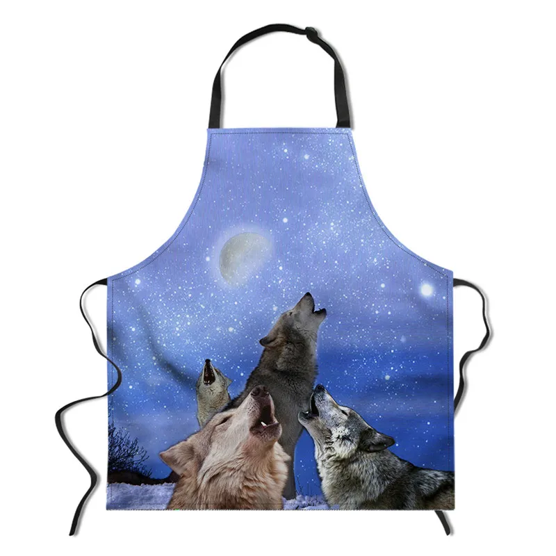 CC3713R FORUDESIGNS/Night Wolf безрукавный фартук женщина Для мужчин нагрудники для взрослых дома Пособия по кулинарии выпечки Кофе магазин очистки Кухонные фартуки аксессуары - Цвет: CC3713R