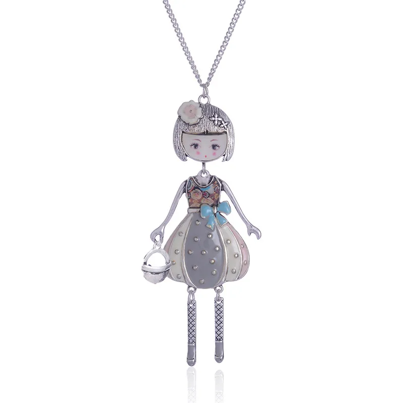 Ожерелье для девочки подвеска эмаль красивое платье сумочка милая кукла